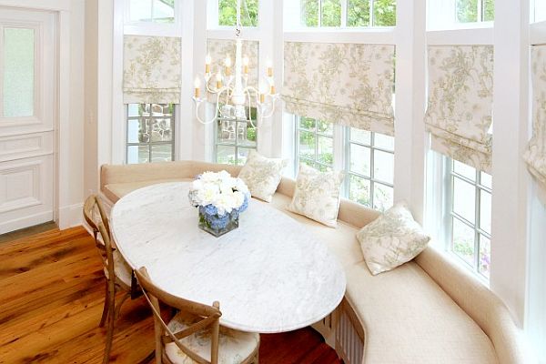 large bright breakfast nook decor