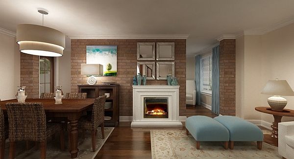 light-blue-dining-room-with-fireplace