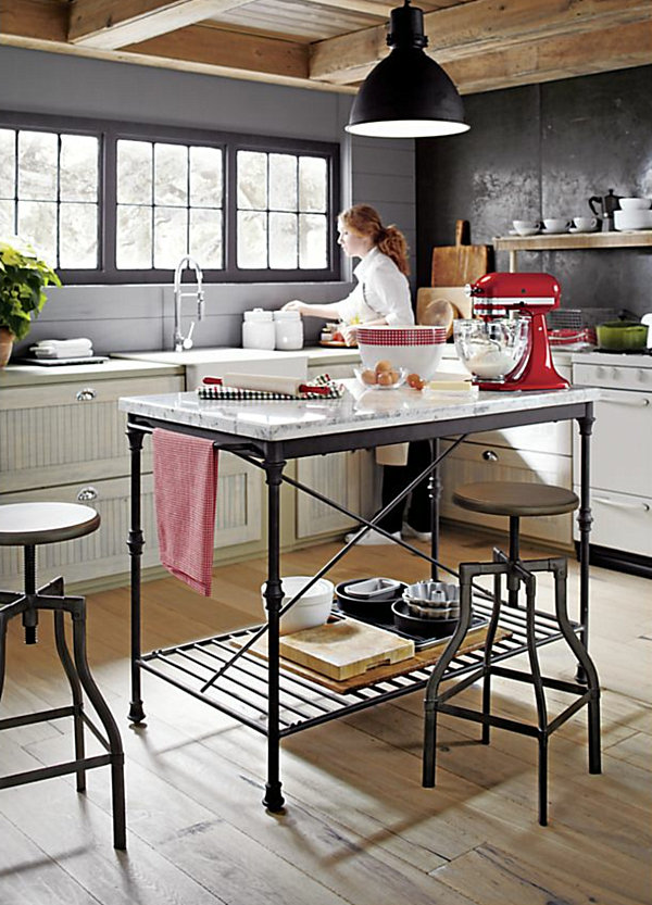 marble bistro kitchen island