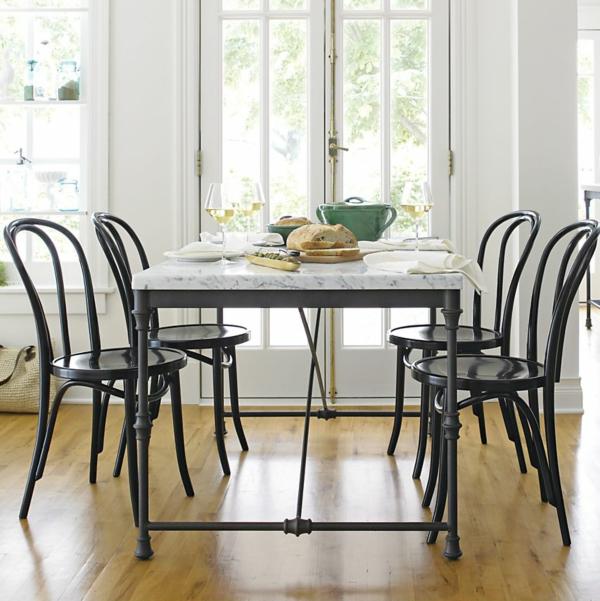 marble-top bistro kitchen table and chairs