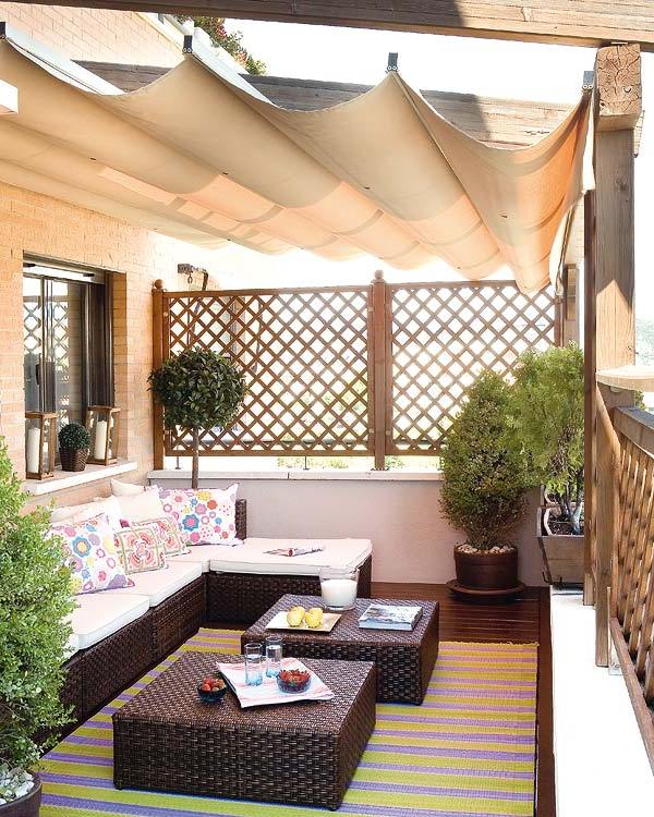 modern balcony design with patio sofa