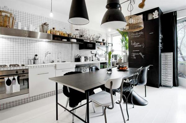 modern black and white kitchen