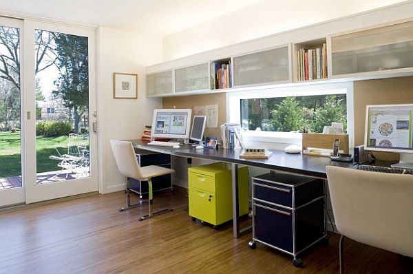 modern home office with contemporary furniture