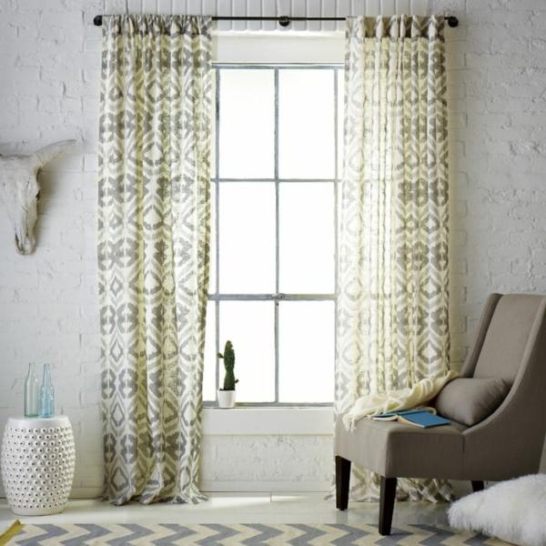 modern ikat window panel