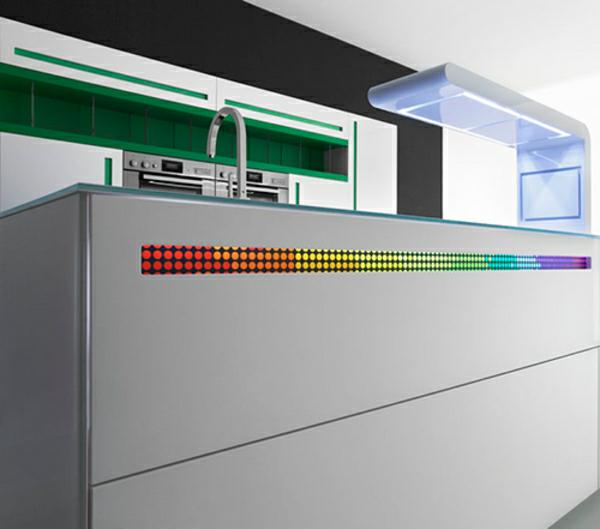 modern kitchen rainbow light