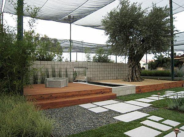 modern landscape pathway