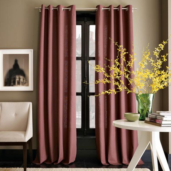 modern linen mauve cotton panels