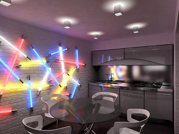 modern neon kitchen