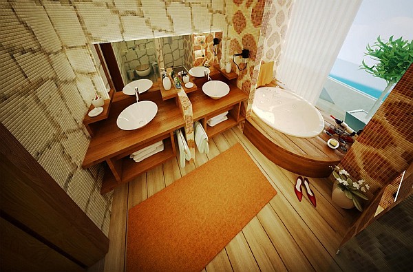 pale orange bathroom design