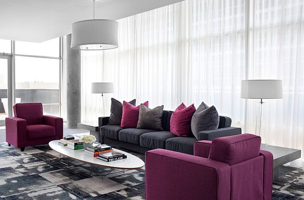 purple and grey living room furniture