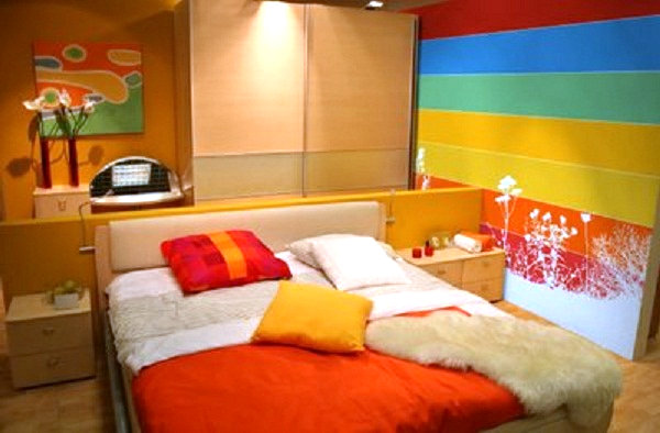rainbow bedroom wallpaper