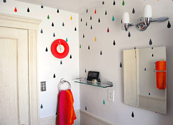 rainbow raindrop bathroom