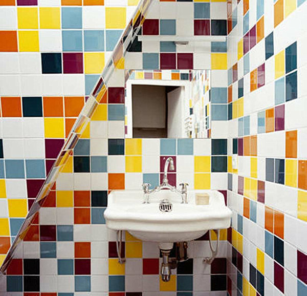 rainbow tile bathroom