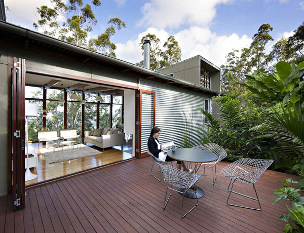 reclaimed wooden decked terrace