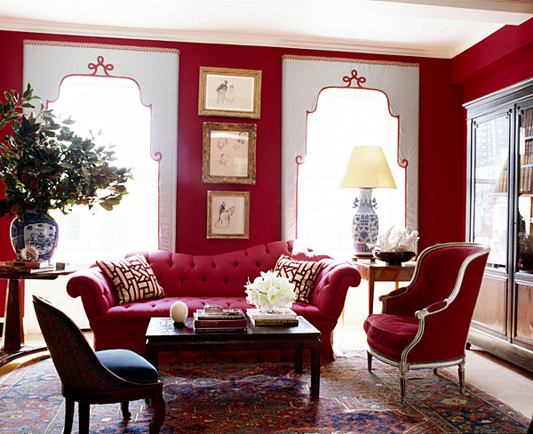 red living room