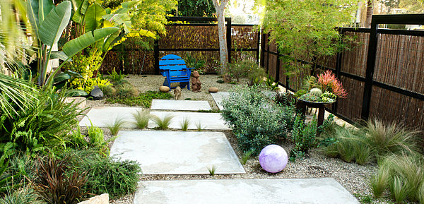 rock garden with pathway