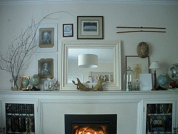 traditional decorated fireplace mantle