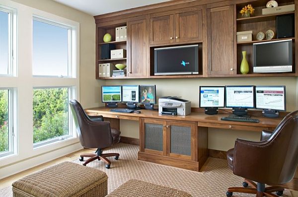 traditional home office furniture with stunning views