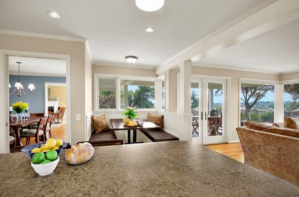 traditional kitchen decor with breakfast nook