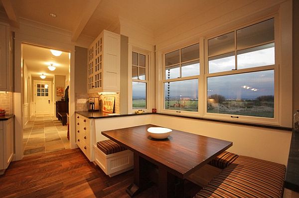 traditional modern kitchen with breakfast nook - seattle