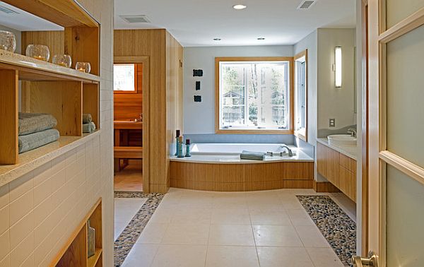 zen blue inspiration - sauna like bathroom