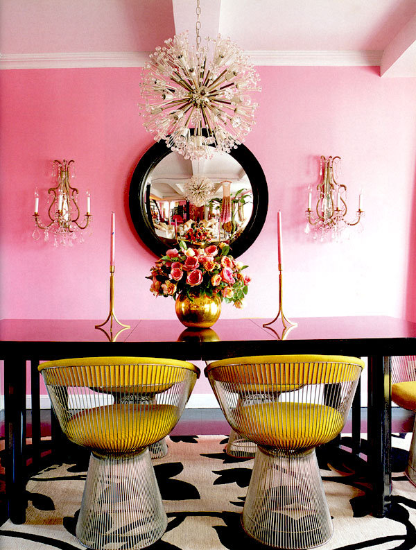 Betsey Johnson pink and gold dining room