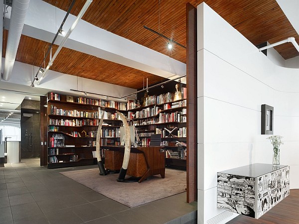 Candy Factory Lofts Penthouse - beautiful bookshelf design
