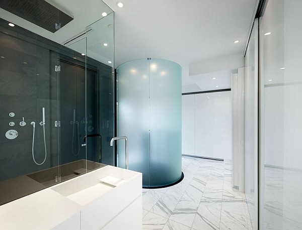 Candy Factory Lofts Penthouse - glass bathroom design