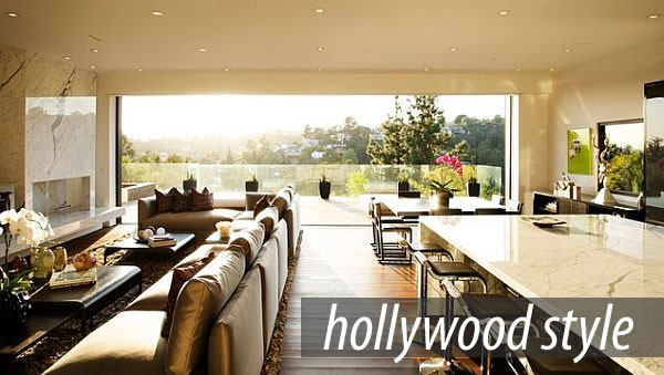 Stunning living room with Hollywood flair