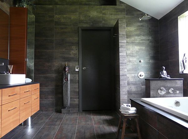 Oriental-bathroom-with-doorless-shower-design