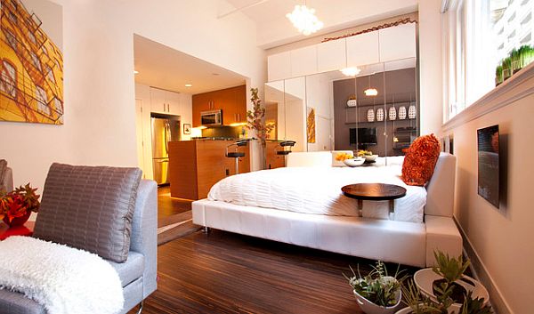 Interior design for one room apartment