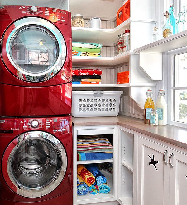 Stacking washer and dryer