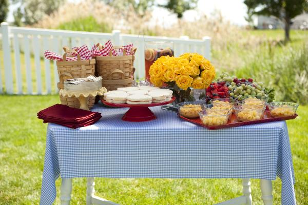 a picnic table party spread