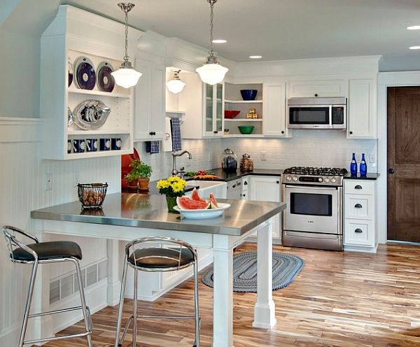 all white kitchen - small spaces