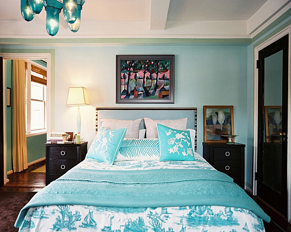 aqua blue bedroom