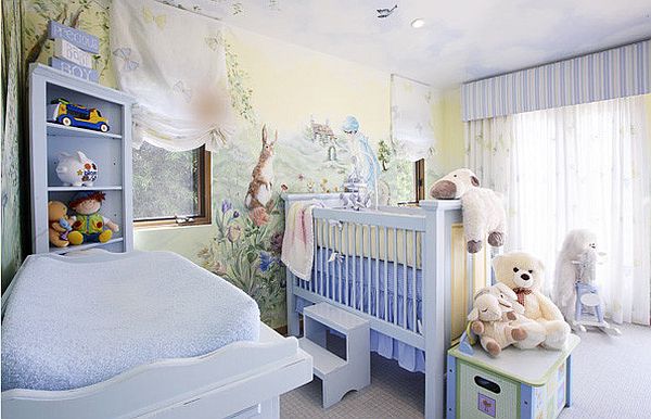 blue baby boys bunny room