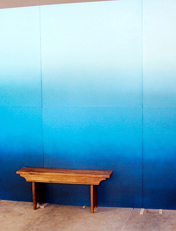 blue ombre wall