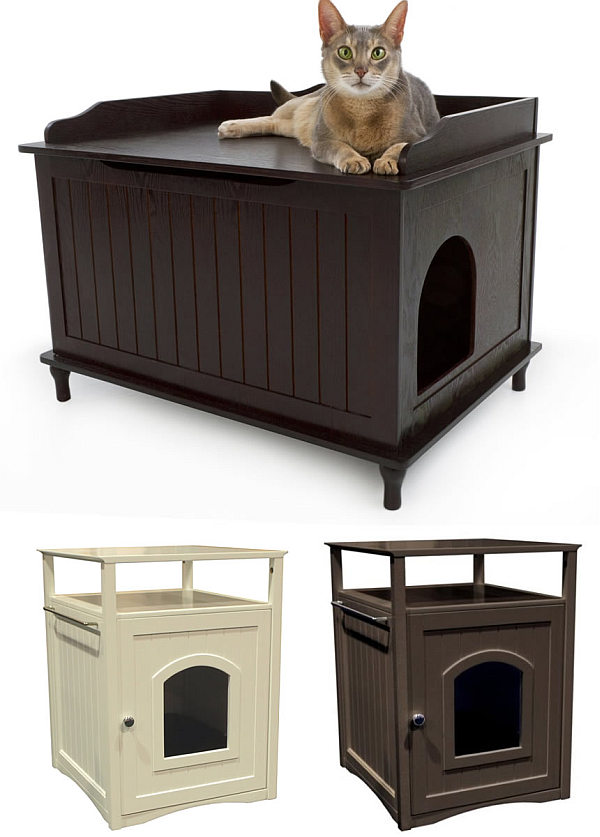 cabinet cat litter box