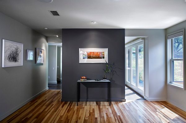 charcoal black - accent in a lighter gray room