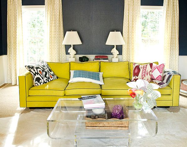 charcoal-black-walls-and-yellow-sofa-design