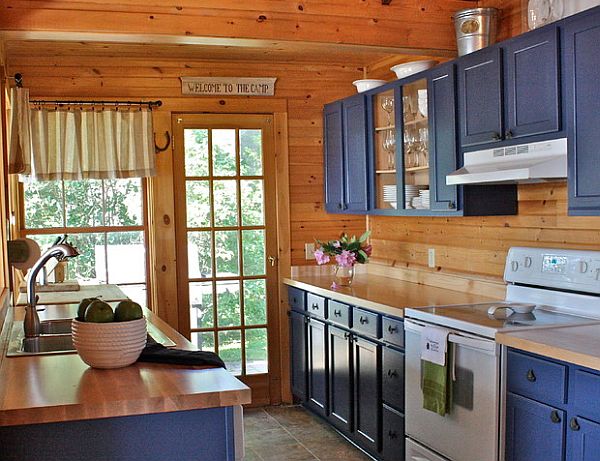 country cottage blue kitchen