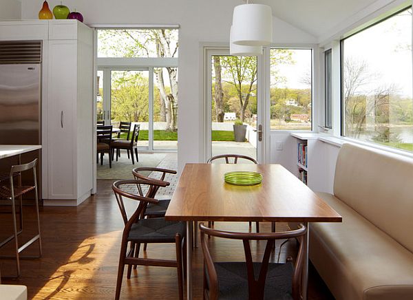 elegant bistro chairs in bright and airy kitchen