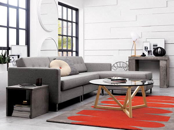 modern grey sectional sofa