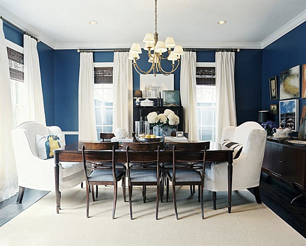 navy blue dining room