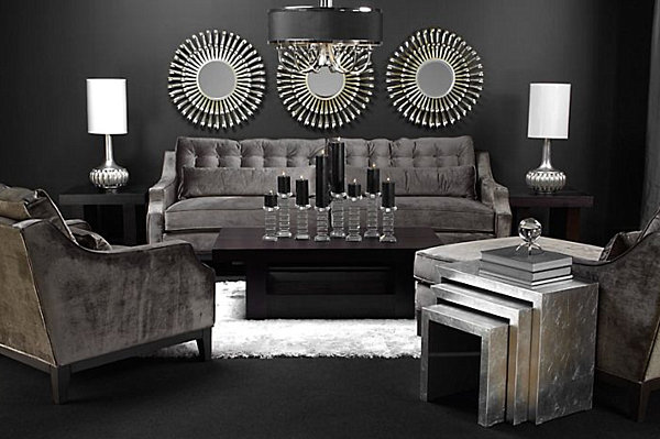 plush grey sofa