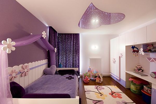 purple and pink teenage girls room