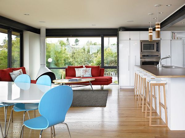 stylish and modern blue bistro chairs