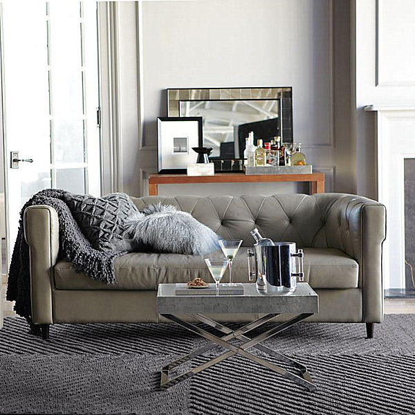 West Elm Modern Chesterfield Leather Sofa by West Elm - Dwell