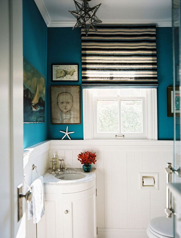 teal blue bathroom