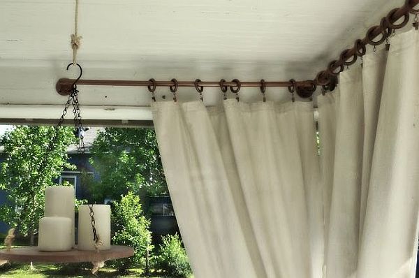 vintage PVC pipe curtain rod